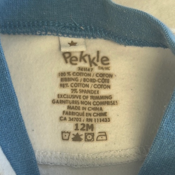 Pekkle - Playful car Print White and Blue Footie Pajamas - Picture 2 of 4